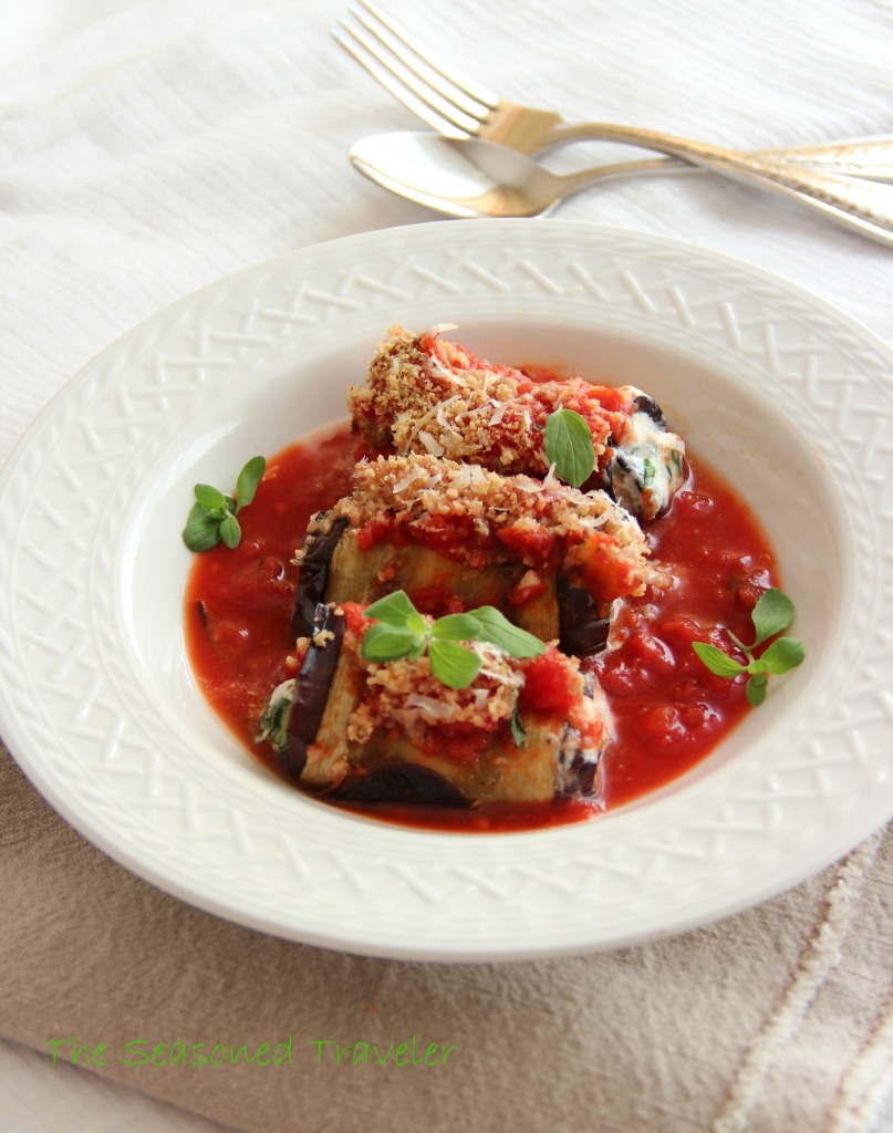 Mediterranean Eggplant, Spinach & Ricotta Rolls
